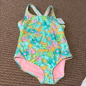 Tommy Bahama Kids Floral One Piece - Orange, Green, Pink
